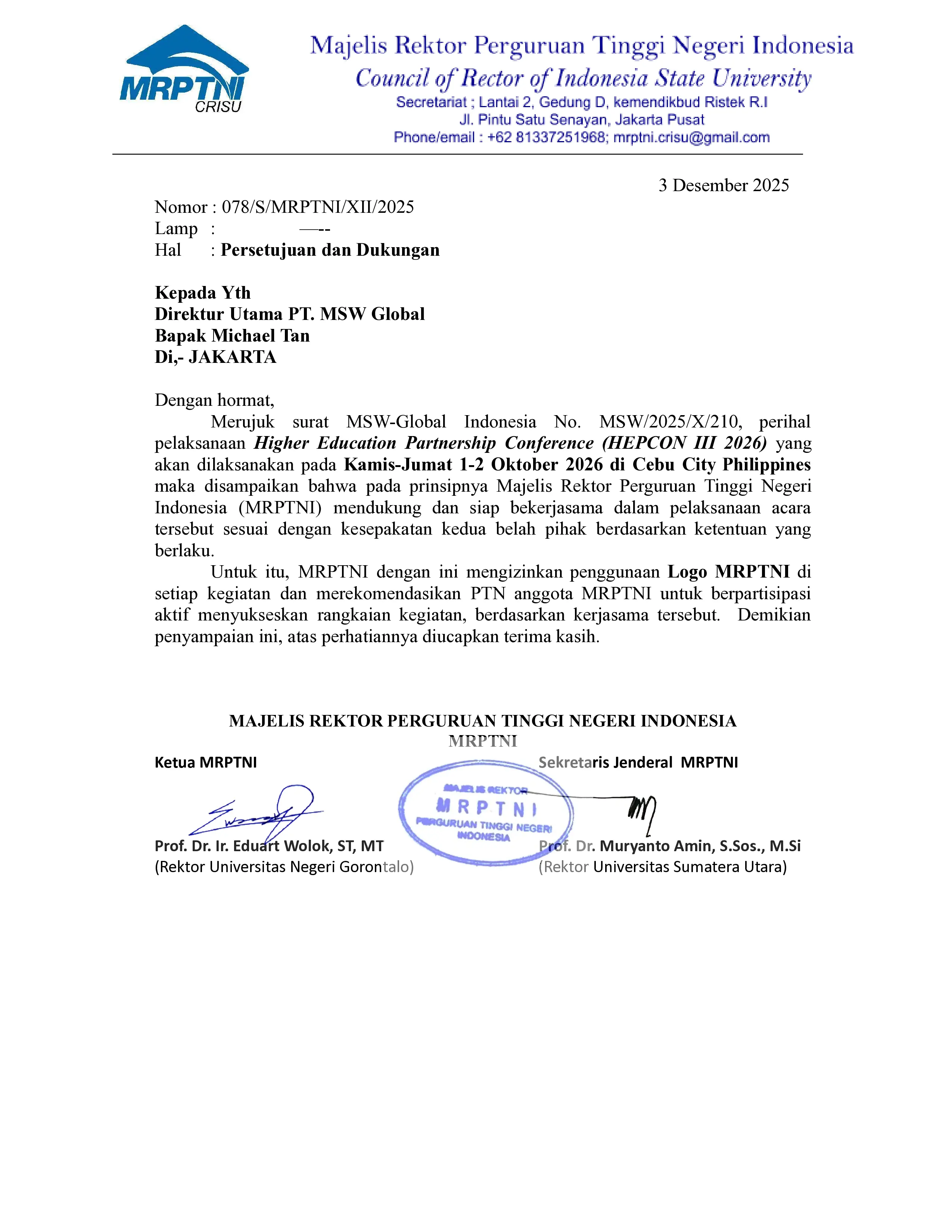 SupportingLetter MRPTNI